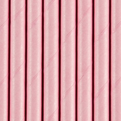 10 Palhinhas de Papel Rosa Claro