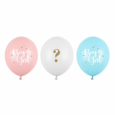 6 Balões de látex 'Boy or Girl' Revelação sexo