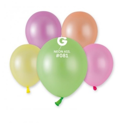 5 Balões látex 5'' Sortido Neon