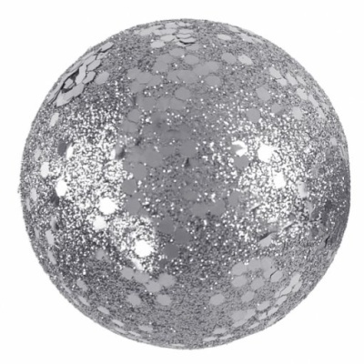 50 Bolas Prateado Glitter (1cm)