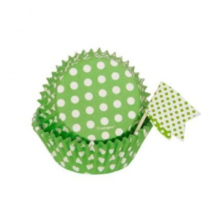 24 Formas de Cupcake Bolas Verde Lima