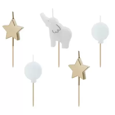 5 Velas de Aniversário Elefante