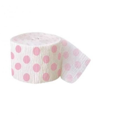 Fita Crepe  Bolas Rosa Claro (24,69m)