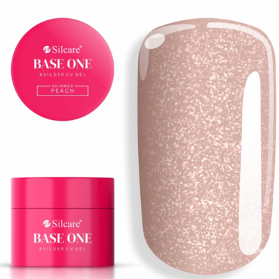 GEL BASE ONE SHIMMER PÊSSEGO (PÊSSEGO COM BRILHANTES) 50GR - SILCARE