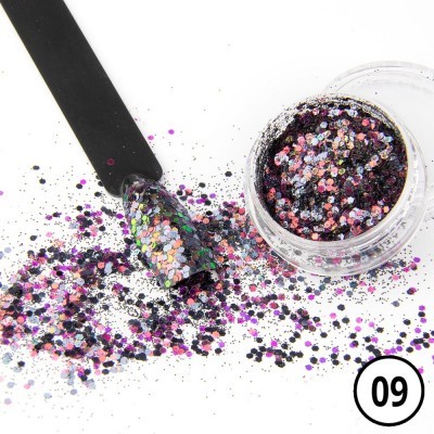 Efeito After Party - pó para unhas de joias 1g No. 09 Efeito After Party - pó para unhas de joias 1g No. 09