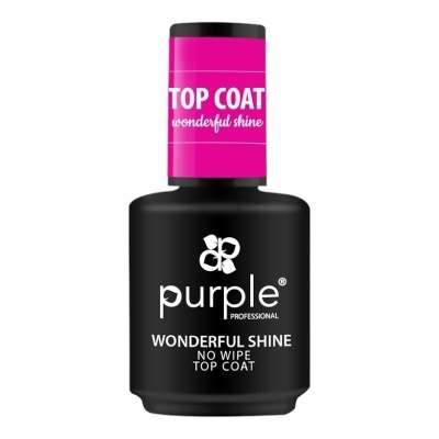 Top Wonderful Shine Purple - Finalizante brilho sem goma para Verniz Gel, Gel e Acrílico 15 ml