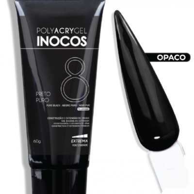 Polyacrygel Inocos em Bisnaga 8 - Preto Puro 60g