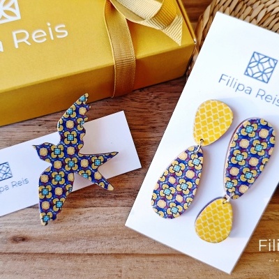 Brincos duplos médios oval