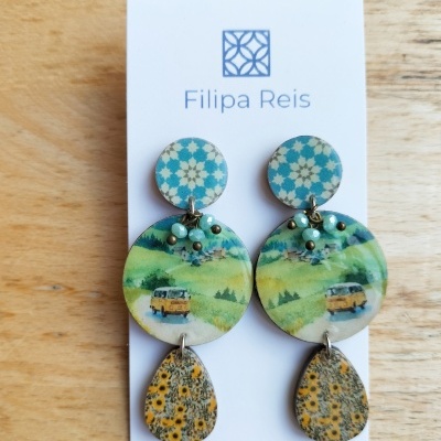 Brincos triplos únicos Pão de Forma