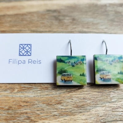 Brincos quadrados únicos Pão de Forma