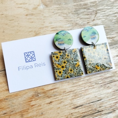 Brincos duplos únicos Pão de Forma