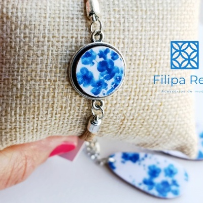 Pulseira floral azul
