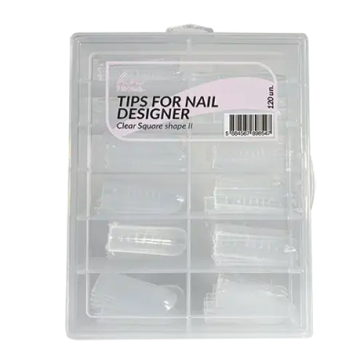 Dual Form (F1) - Tips for Nail Designer - Clear Square shape II