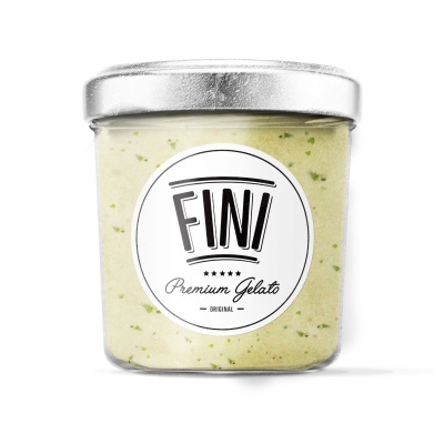 Recipiente de gelado FINI Premium Gelato original com tampa prateada