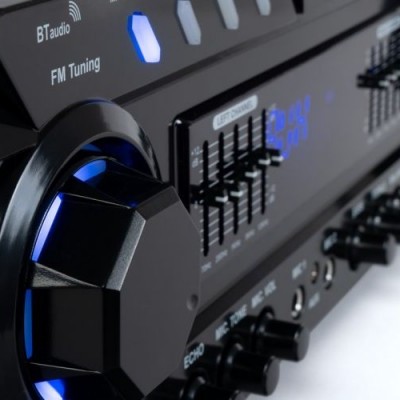 AUDIBAX ZERO 1000 Amplificador HiFi Bluetooth Karaoke 80 + 80W con entrada de 2 Micros USB y SD