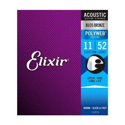 Elixir 11025 POLYWEB 11-52 CORDAS GUITARRA ACUSTICA