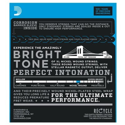 D'ADDARIO EXL110 NICKEL WOUND, REGULAR LIGHT, 10-46  (3 Pack)