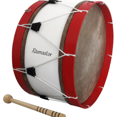 BOMBO TRADICIONAL Nº5 40CM VERMELHO/ARO BRANCO