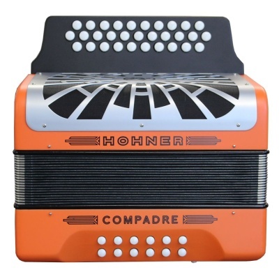 Concertina Hohner - Compadre FBbEb Laranja Silver Grill(FÁ)