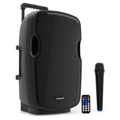 ADX Denver 10 Coluna PA ativo de 10” c/ Bateria Rodas + 1 Microfone