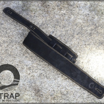 STRAP ST3 ALMOFADADA EM PELE CAMURÇA PRETO