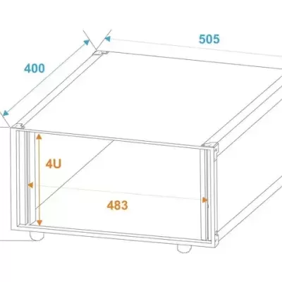 HARDCASE ROADINGER EFECT RACK STUDIO 4U MOVEL
