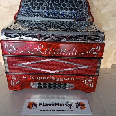 Concertina Recanati Superleggera Quarta Voz Vermelha e Preta
