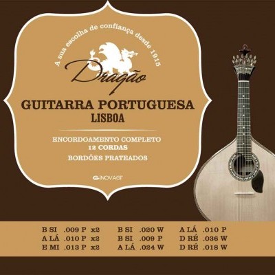 JOGO CORDAS GUITARRA PORTUGUESA DRAGÃO LISBOA