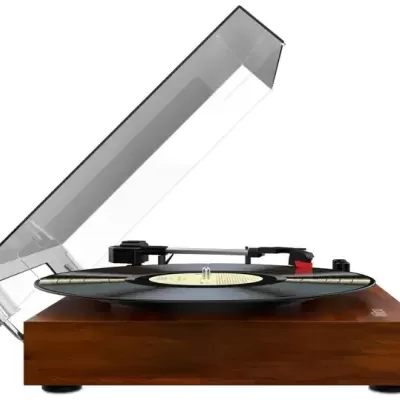 Wiibo Mustang 1970-BT GIRA-DISCOS VINTAGE CASTANHO (BLUETOOTH C/COLUNA)