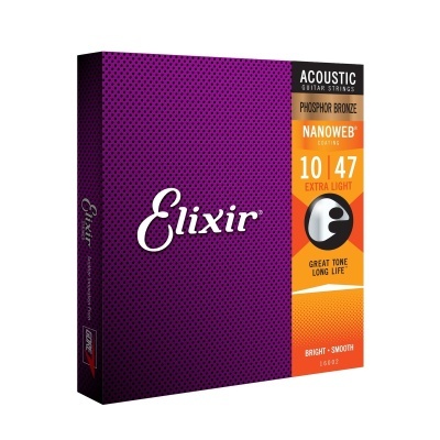 Elixir 16002 NANOWEB 10-47 Cordas de Bronze Fosforoso