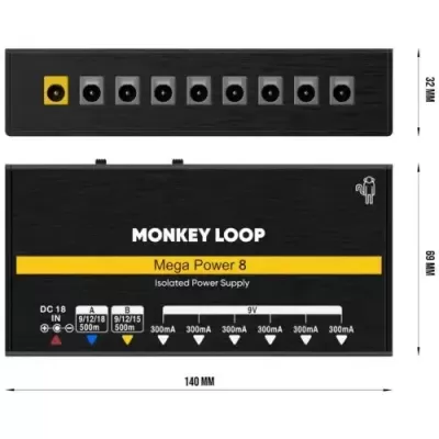 MONKEY LOOP MEGA POWER 8 FONTES ALIMENTAÇÃO P/PEDAIS