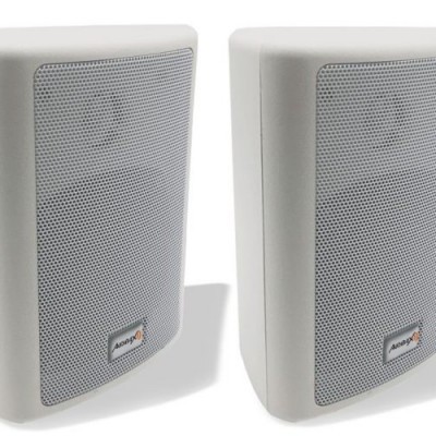 AUDIBAX Pícolo PR-41W PAR DE COLUNAS DE SOM C/SUPORTE DE PAREDE HIFI 75 W BRANCO