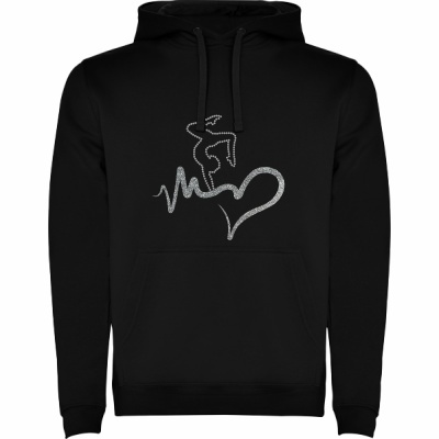 Sweat c/ Capuz Ginástica Coração c/ Cristais e Flex