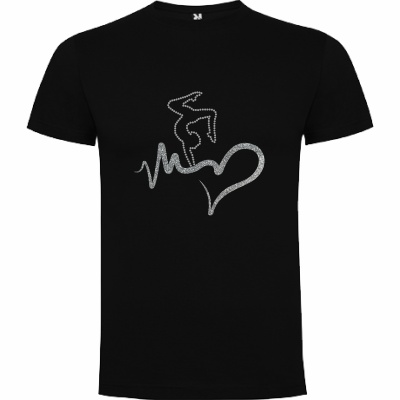 Tshirt Ginástica Coração c/ Cristais e Flex