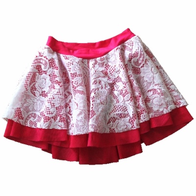 Saia Renda Rosa - Tamanho 10