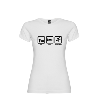 Tshirt Feminina Criança - Eat/Sleep/Roller