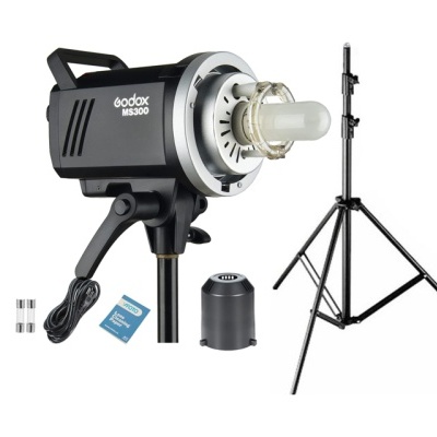Flash Strobe 300W Godox MS-300 + lâmpada de modelagem