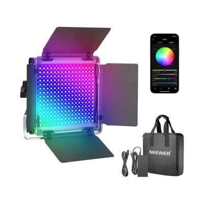 Iluminador LED RGB 660LEDs CRI97/3200K-5600K 0-360 cores ajustáveis