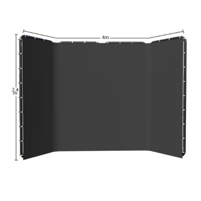 Fundo portátil 2,4x4m com estrutura dobrável - verde, preto, branco