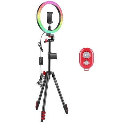 Anel luz RGB ring light 30cm com tripé e comando