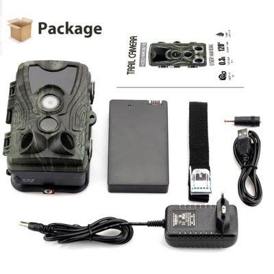 Câmara de caça com bateria 5000mAh noturna impermeável deteção movimento 1080p