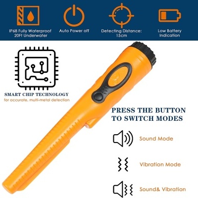 Pinpointer detector de metais manual impermeável IP68