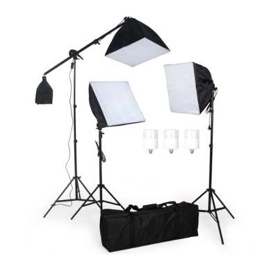 KIT iluminação fotografia e vídeo 3 softboxes com lâmpadas LED