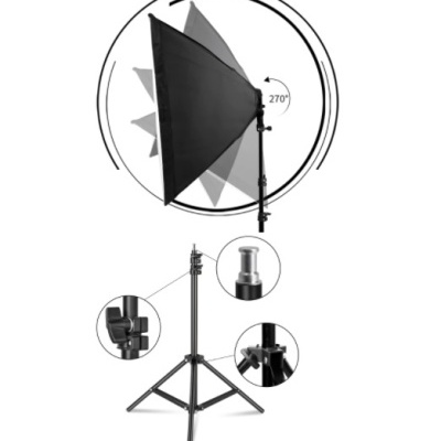 Iluminação LED bi color 2 softboxes