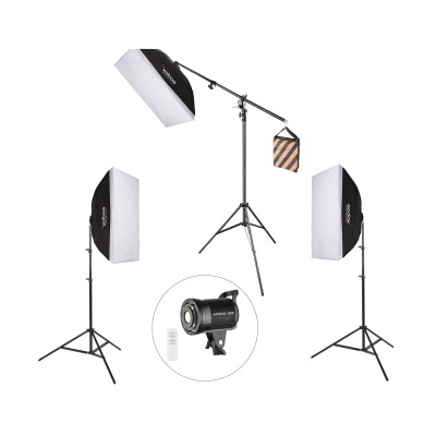 Pack iluminação estúdio foto e vídeo kit 3 softboxes 60x90 135W bicolor com comando