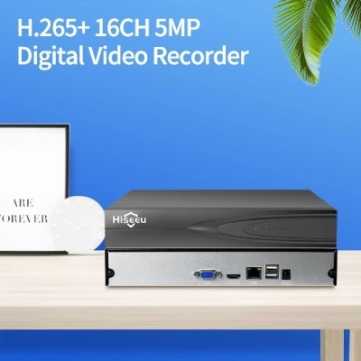 Gravador CCTV Hiseeu NVR H.265 16CH até 5MP ONVIF 2.0 IP