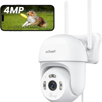 Câmara rotativa wifi 2.5K exterior 360º visão noturna para app