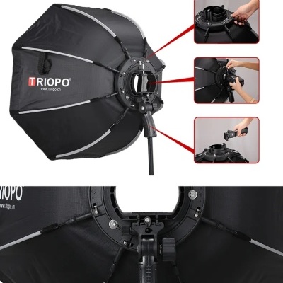 Softbox portátil 65cm caixa de luz octagonal