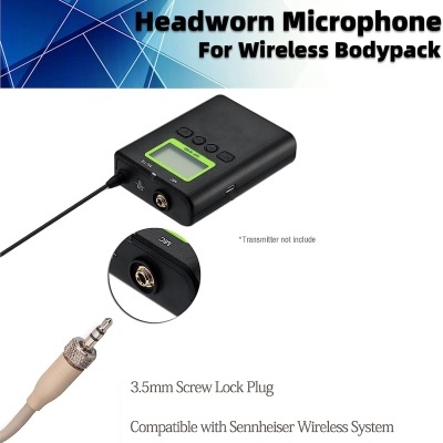 Microfone Headworn cor pele discreto suporte orelha