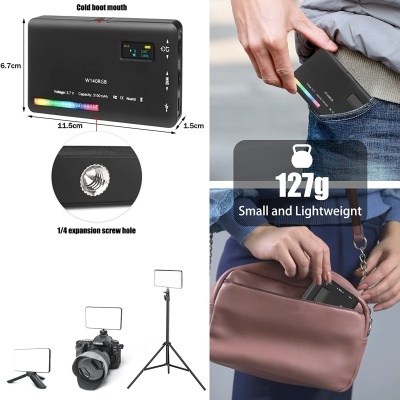 Iluminador LED luz RGB com bateria 4000mAh CRI95 2500-8500 K câmara